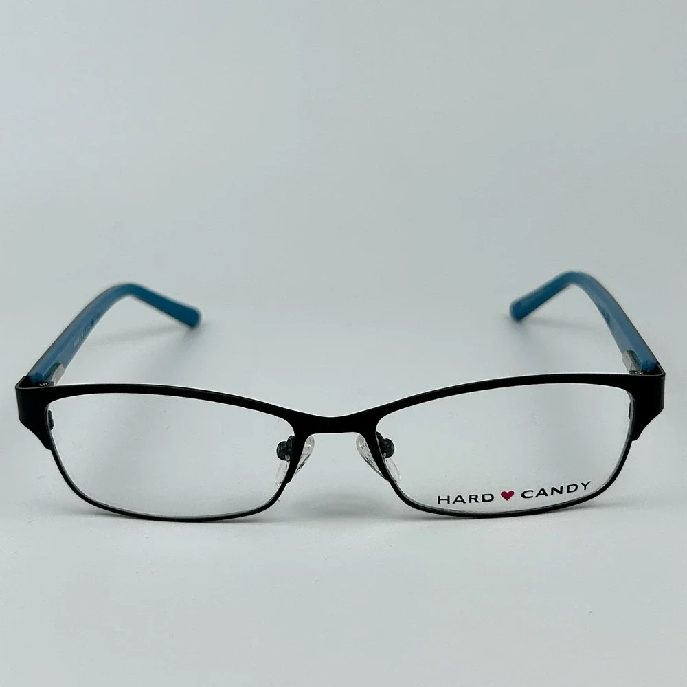 Hard Candy HC01 Womens Eyeglasses Frame Black Plastic Half Rim 52-15-135 mm